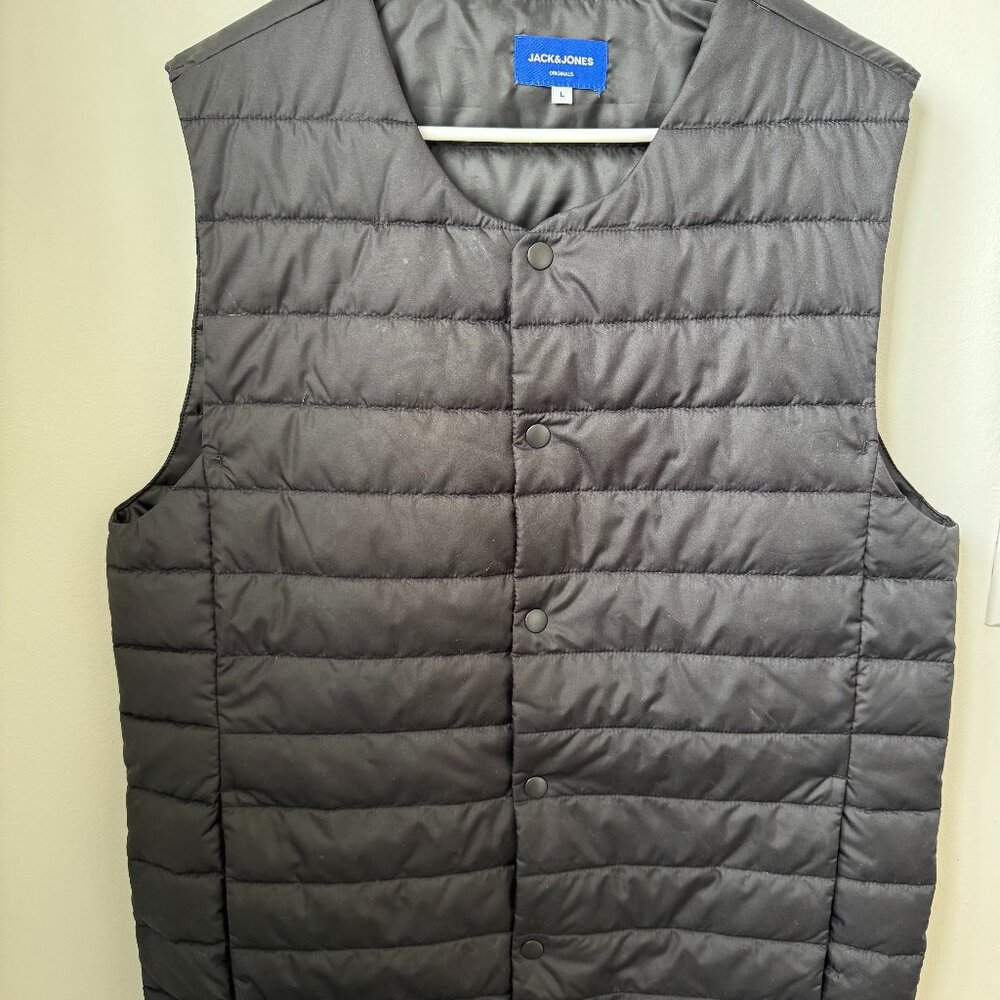 Large Jack & Jones Button Down Vest – Men’s – Grey